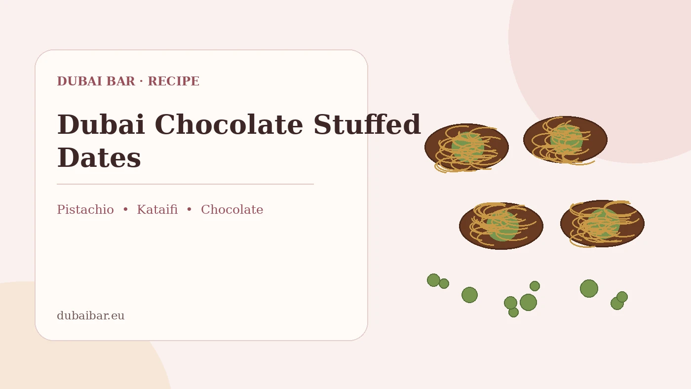 Dubai Chocolate Stuffed Dates with pistachio, kataifi and chocolate